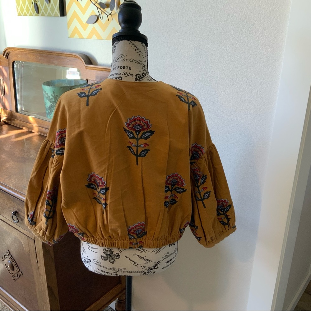 Ivy Jane Corduroy Floral Jacket - Mustard